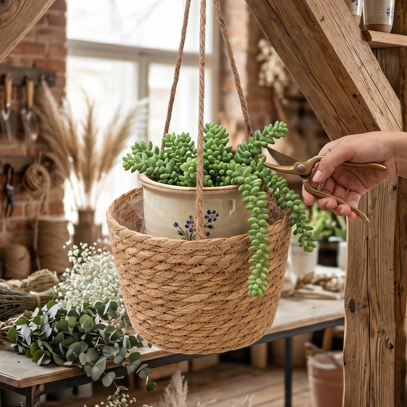 1/3x Rope Hanging Planter Bask - đánh giá và giá Spider Plant Hanging