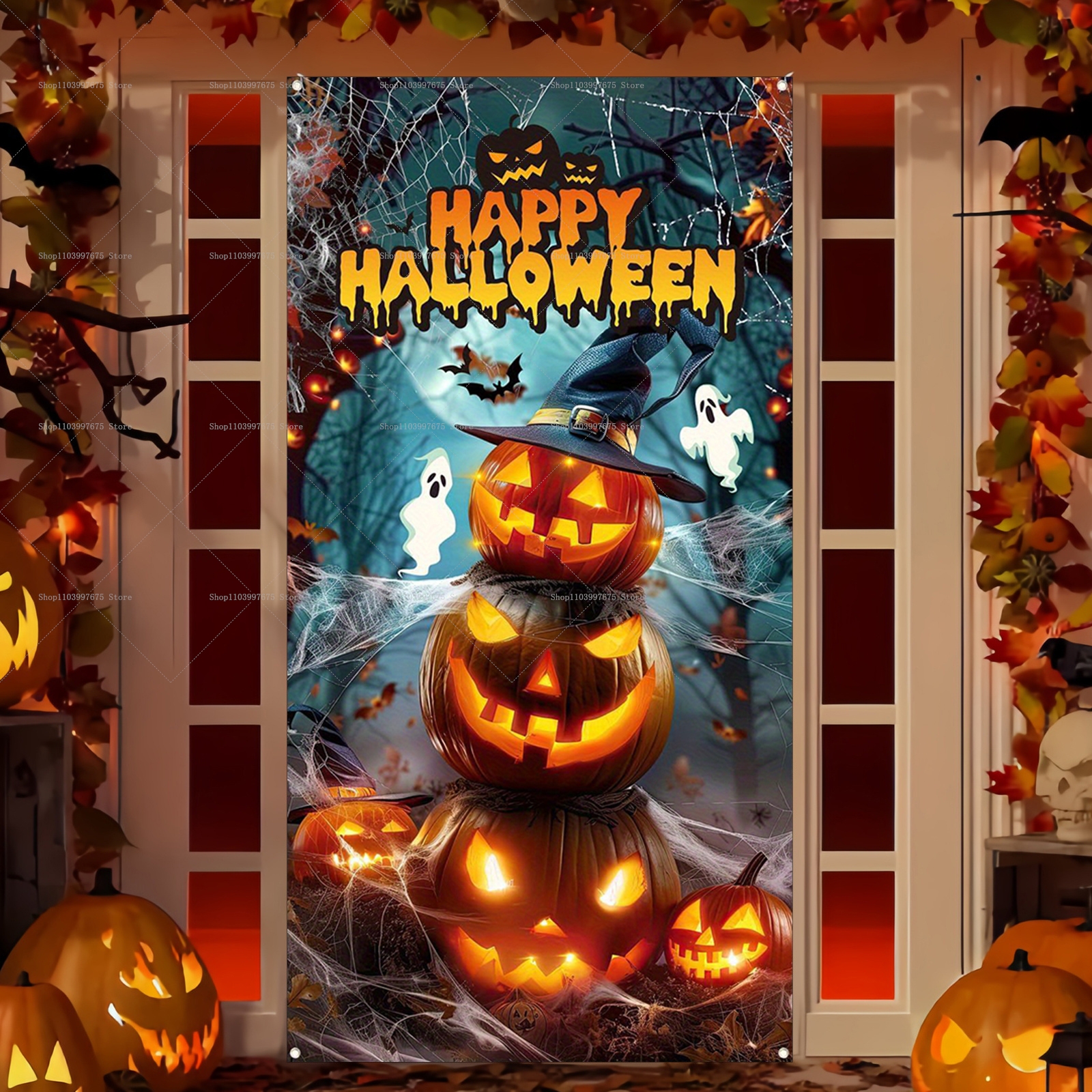 Happy Halloween Door Banner Ev - đánh giá và giá Spider Plant Hanging