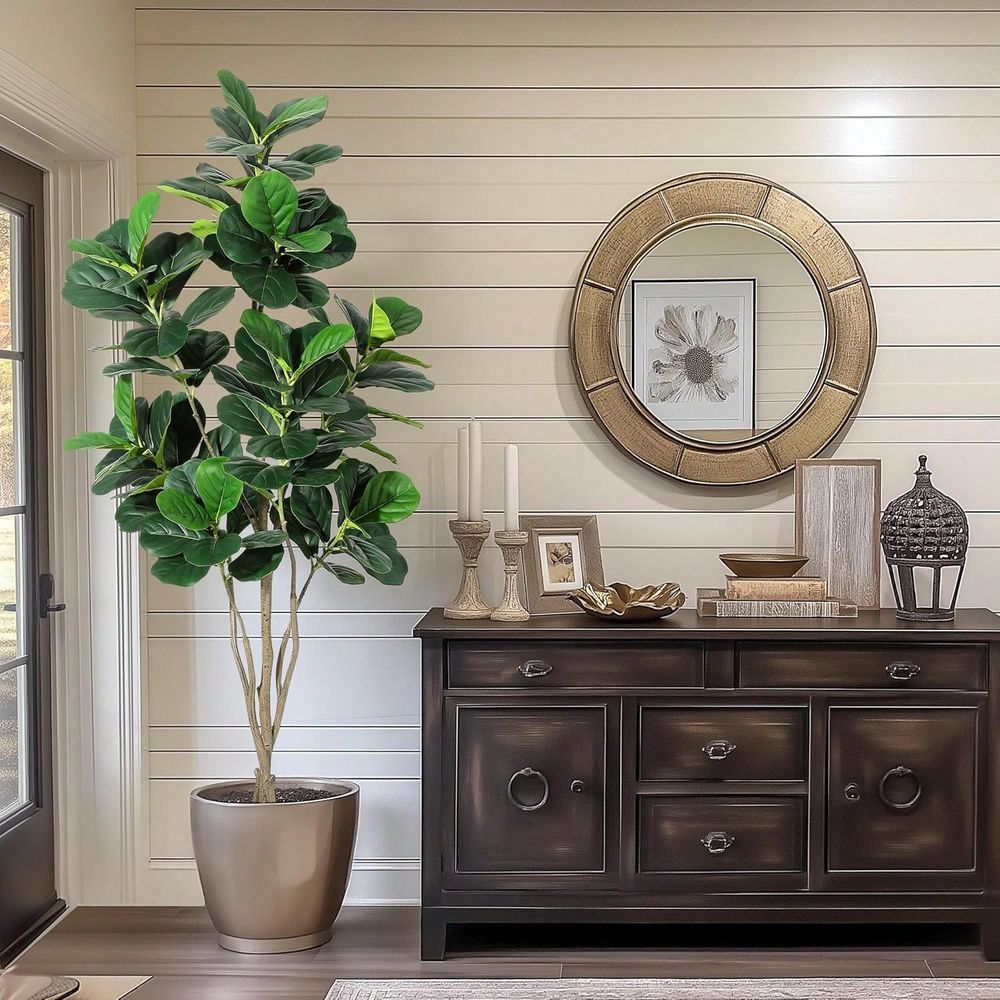 6FT Tall Artificial Fiddle Lea - đánh giá và giá Ficus Lyrata Tree