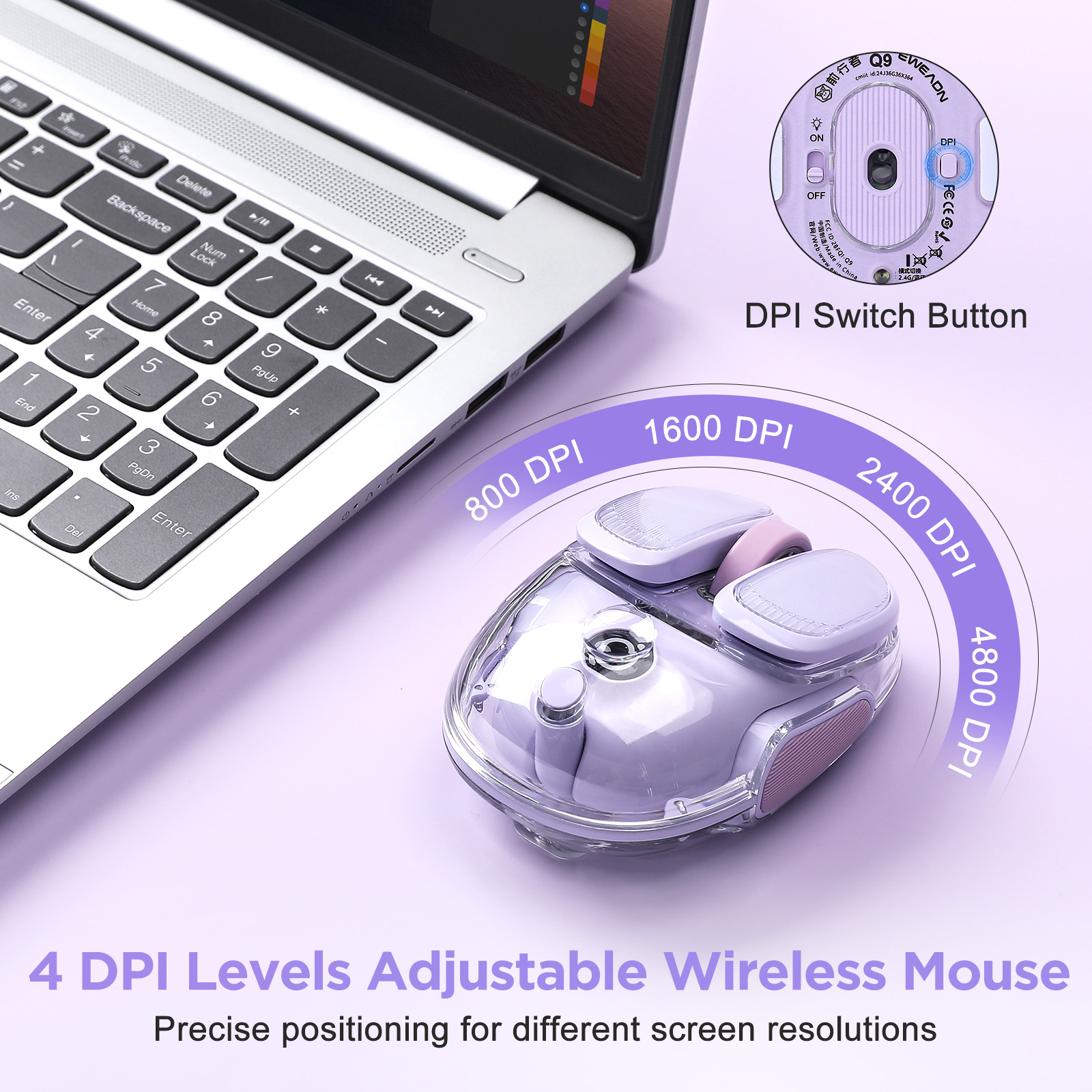 EWEADN Q9 Purple Wireless RGB  - đánh giá và giá Tradescantia Purple
